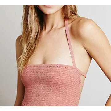 R.Vivimos Womens Summer Boho Sexy Backless Long Dresses (Large, Pink)