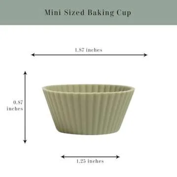 The Silicone Kitchen Reusable Mini Silicone Baking Cup, Non-Toxic, BPA Free, Dishwasher Safe, Mini, 24 Pack, White Blue Green