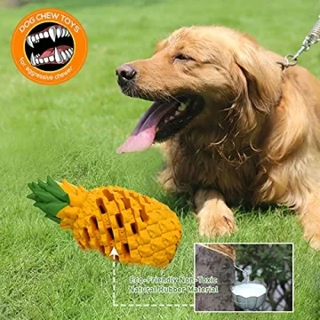 M.C Works Durable Pineapple Dog Chew Toy for Aggressive Chewing
