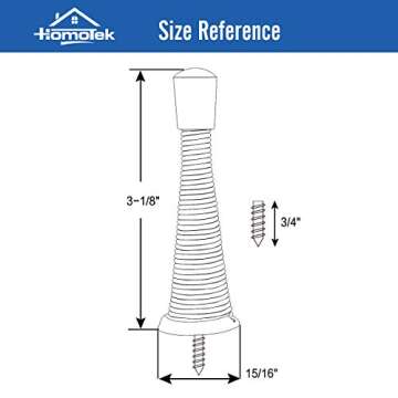 HOMOTEK 12 Pack Spring Door Stopper with Rubber Bumper Satin Nickel 3-1/8" Flexible Spring Heavy Duty Wall Door Stop Low Mounted Door Bumper for Home (Satin Nickel-Upgrade)