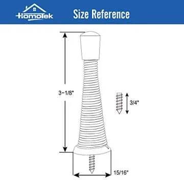 HOMOTEK 12 Pack Spring Door Stopper with Rubber Bumper Satin Nickel 3-1/8" Flexible Spring Heavy Duty Wall Door Stop Low Mounted Door Bumper for Home (Satin Nickel-Upgrade)
