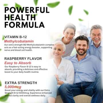 VITBOOST Vegan Liquid B-12 Drops – 60 x 5000 mcg Extra Strength Raspberry Flavored Vitamin B12 Liquid Methylcobalamin sublingual Supplement | Designed to Maximize Absorption & Energy | Gluten Free