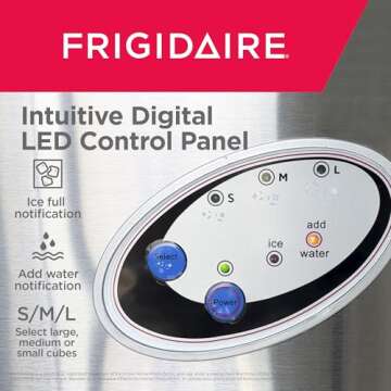 Frigidaire EFIC115 Extra Large Ice Maker, Stainless Steel, 48 lbs per Day