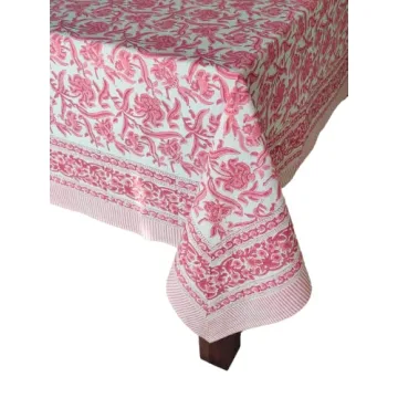 Elegant ATOSII Red Bloom Cotton Tablecloth for Gatherings