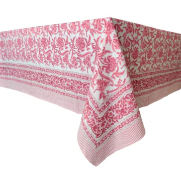 Elegant ATOSII Red Bloom Cotton Tablecloth for Gatherings