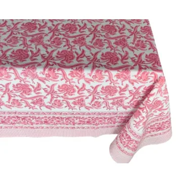Elegant ATOSII Red Bloom Cotton Tablecloth for Gatherings