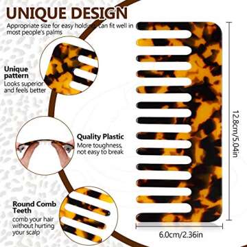 Patelai Large Hair Detangling Comb: Wide Tooth for Curly Hair