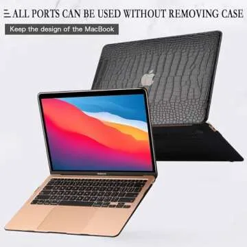 iNOTOGG Compatible with MacBook Air 15 Inch Case 2023 2024 Release M3 A3114 M2 A2941 with Touch ID, Smooth Classic PU Leather Hard Shell Plastic Case with Keyboard Cover & Screen Protector, Black