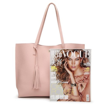 Dreubea Women's Faux Leather Tote Bag Stylish Spacious