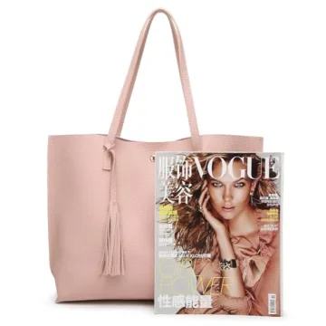 Dreubea Women's Faux Leather Tote Bag Stylish Spacious