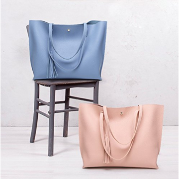 Dreubea Women's Faux Leather Tote Bag Stylish Spacious