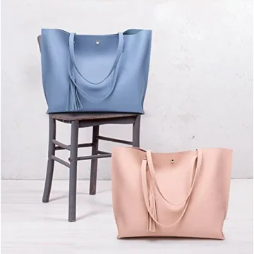 Dreubea Women's Faux Leather Tote Bag Stylish Spacious