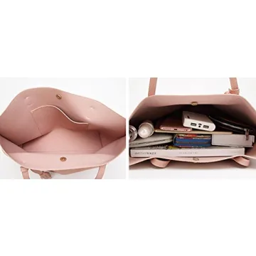 Dreubea Women's Faux Leather Tote Bag Stylish Spacious