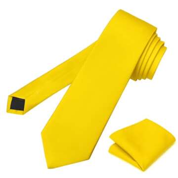 Banana Yellow Tie Set Classic Formal Necktie for Men