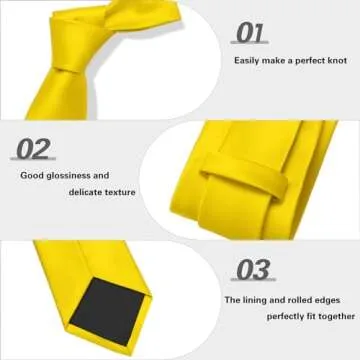 Banana Yellow Tie Set Classic Formal Necktie for Men