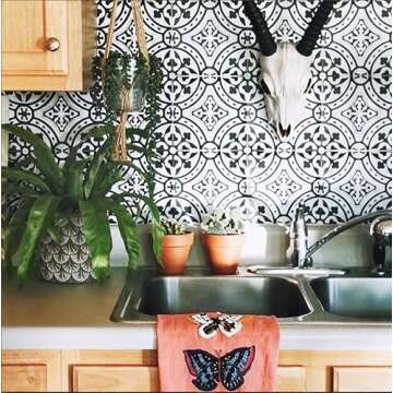 Bleucoin Loures Grey Peel and Stick Tile Stickers - DIY Home Decor for Kitchens & Bathrooms