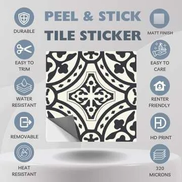 Bleucoin Grey Peel and Stick Tile Stickers for Renters