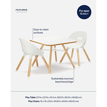 Lalo Kids Table and Chairs Set - Durable, Stylish, Safe