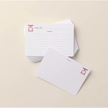 Elegant Pink Recipe Tin with 25 Recipe Cards for Kitchen