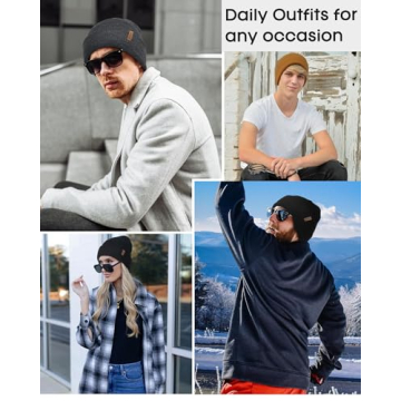 FURTALK Unisex Cuffed Knitted Beanie for Winter Warmth