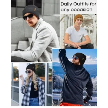 FURTALK Unisex Cuffed Knitted Beanie for Winter Warmth