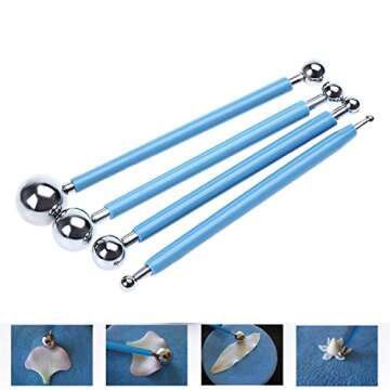 4pcs Fondant Cake Pan Flower Decorating Clay Flower Sugar Craft Ball Model DIY Tool