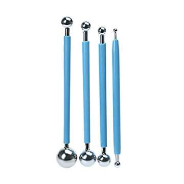 4pcs Fondant Cake Pan Flower Decorating Clay Flower Sugar Craft Ball Model DIY Tool