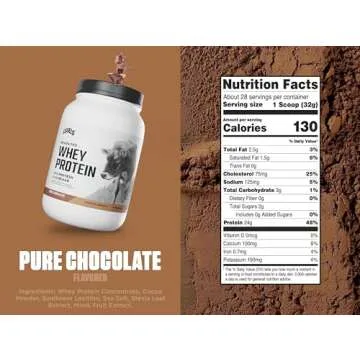 Levels Grass Fed Whey Protein Powder, No Artificials, 24G of Protein, Pure Chocolate, 2LB