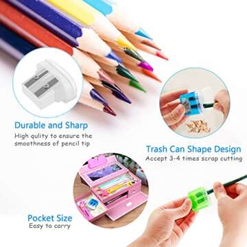 Dual Hole Pencil Sharpener - 24 Pieces Pencil Sharpeners Manual with Lid for School Home Office,Angel Tree Compact Handheld Pencil Sharpener Assortment in Bulk