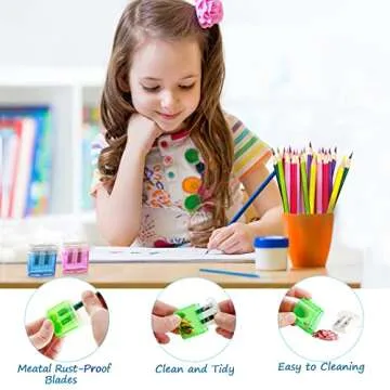 Dual Hole Pencil Sharpener - 24 Pieces Pencil Sharpeners Manual with Lid for School Home Office,Angel Tree Compact Handheld Pencil Sharpener Assortment in Bulk