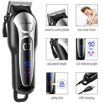 Cordless Hair Clippers for Men - Professional Hair Clipper Cutting Kit Beard Trimmer with Speed Adjustable Haircut Grooming Kit, Rechargeable Hair Cut Machine with Guide Combs for Home Barber Salon
