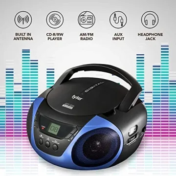 Tyler Portable Boombox CD Player with Dynamic Sound