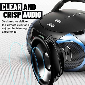 Tyler Portable Boombox CD Player with Dynamic Sound