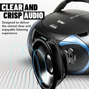 Tyler Portable Boombox CD Player with Dynamic Sound