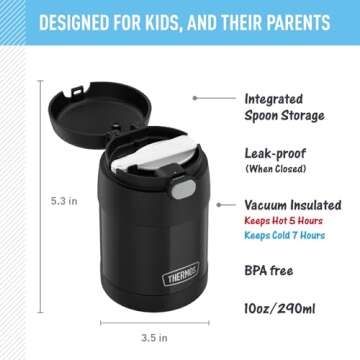THERMOS FUNTAINER Insulated Food Jar – 10 Oz. for Kids with Spoon