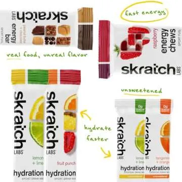 Skratch Labs Sample Pack - Hydration Drink Mix, Everyday Electrolyte Drink Mix, Energy Chews, Energy...