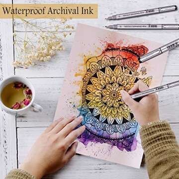 PANDAFLY Micro-Pen Fineliner Ink Pens, 10 Size Black Micro Fine Point Drawing Pens Waterproof Archival Ink Multiliner Pens for Artist Illustration, Sketching, Technical Drawing, Anime, Manga