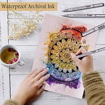 PANDAFLY Micro-Pen Fineliner Ink Pens, 10 Size Black Micro Fine Point Drawing Pens Waterproof Archival Ink Multiliner Pens for Artist Illustration, Sketching, Technical Drawing, Anime, Manga