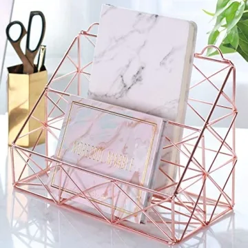 Elegant Rose Gold Mail Organizer for Stylish Spaces