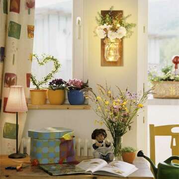 Mason Jar Wall Sconces – Rustic Home Decor Set
