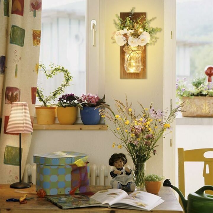 Mason Jar Wall Sconces – Rustic Home Decor Set