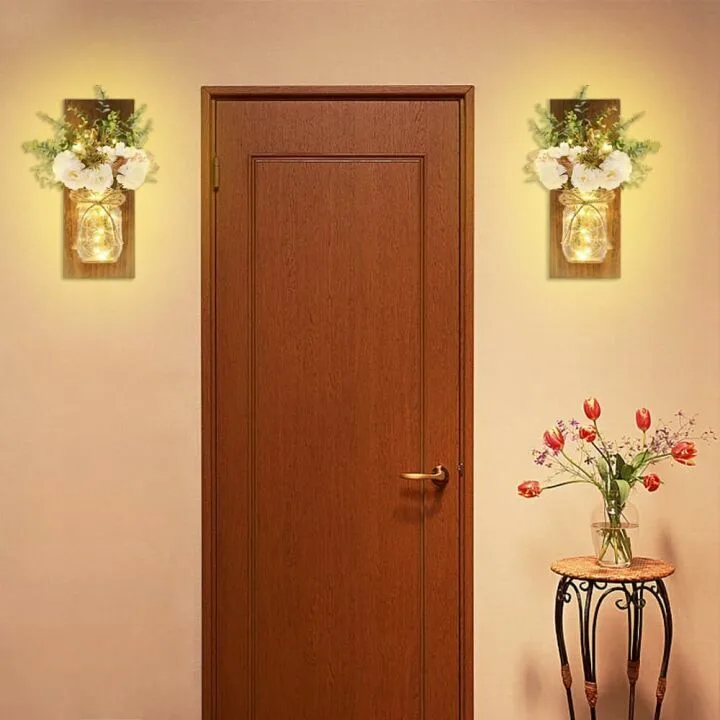 Mason Jar Wall Sconces – Rustic Home Decor Set