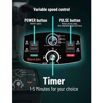 WantJoin Professional Blender, Countertop Blender,Blender for kitchen Max 1800W High Power Home and Commercial Blender with Timer, Smoothie Maker 2200ml for Crushing Ice, Frozen Dessert, Soup,fish