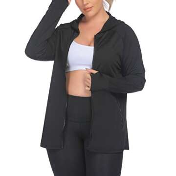 Lightweight Plus Size Women’s Thumb Hole Hoodie Jacket