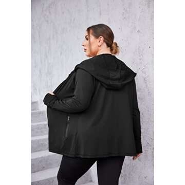 Lightweight Plus Size Women’s Thumb Hole Hoodie Jacket