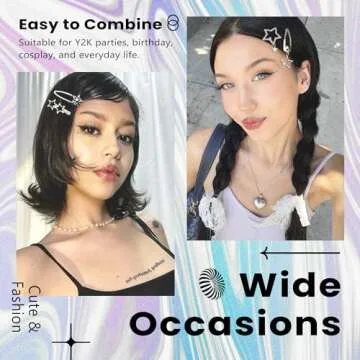 YAEISM Star Hair Clips - 10PCS Silver Y2K Accessories