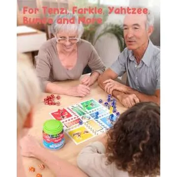 JoyCat 16mm 6-Sided Colorful Dice Set for Kids and Games