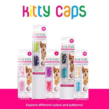 Kitty Caps Nail Caps for Cats | Safe, Stylish & Humane Alternative to Declawing | Stops Snags and Scratches, X-Small (Under 5 lbs), Black with Gray Tips & Baby Blue (Pack of 1)