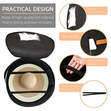 Portable Felt Hat Storage Box for Travel & Organization