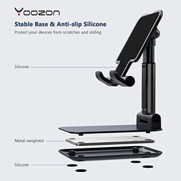 Yoozon Adjustable Phone Stand - Foldable & Portable